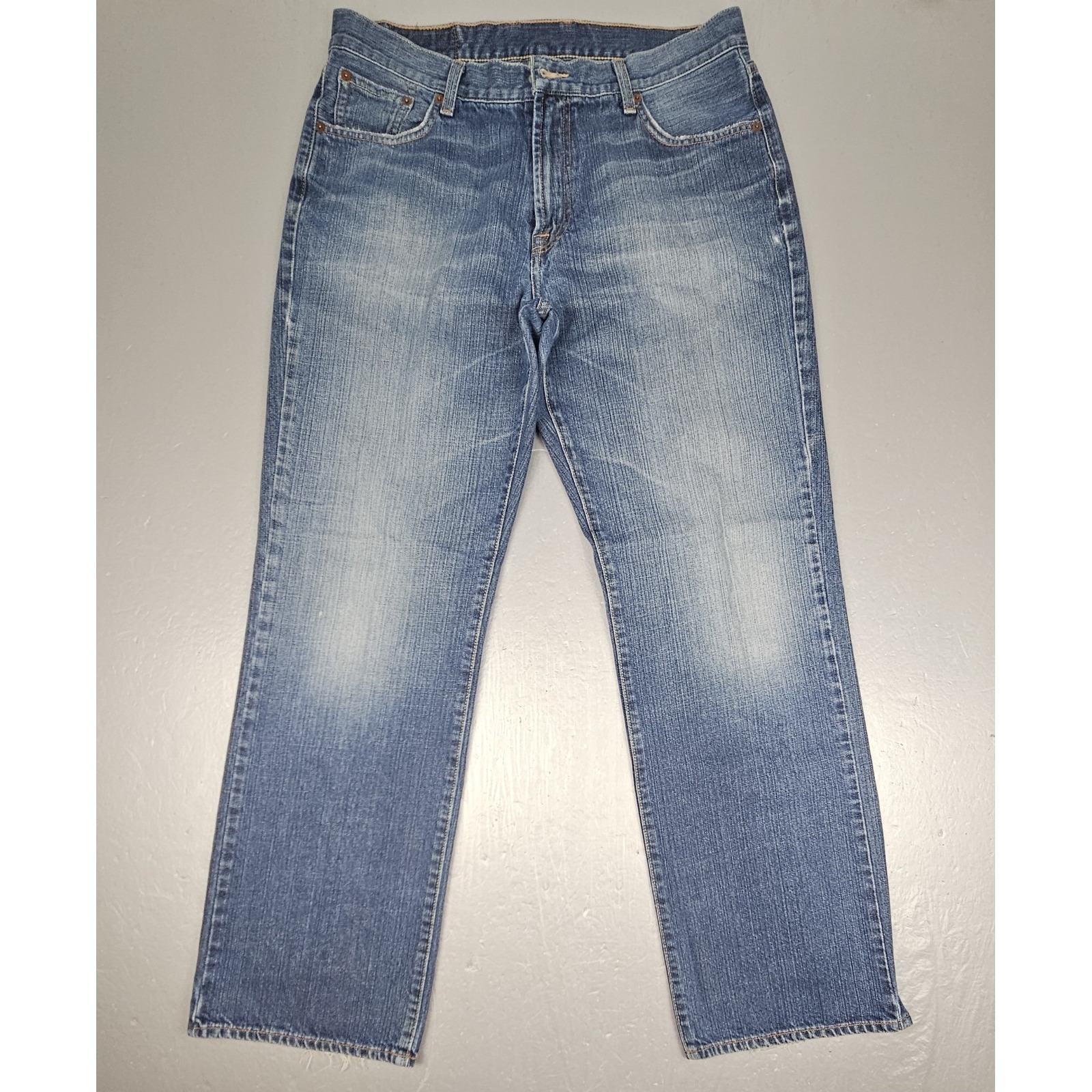 Lucky Brand Jeans Mens 34x22 Relaxed Bootcut Medium Wash Cotton Blend Denim